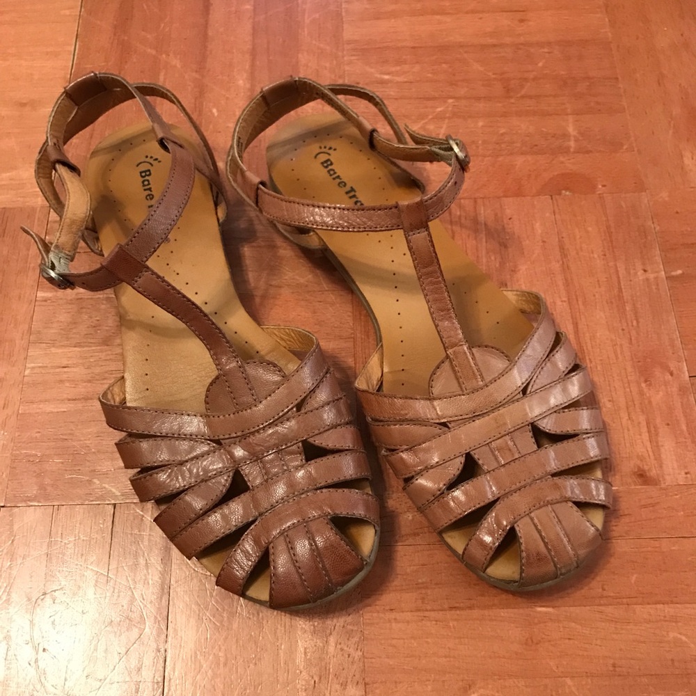 BareTraps Brown Leather Mary Jane Sandals